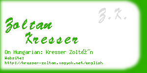 zoltan kresser business card